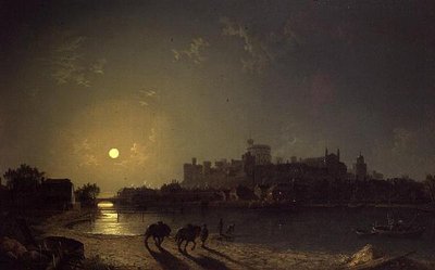 Moonlight View av Windsor Castle fra Themsen av Henry Pether