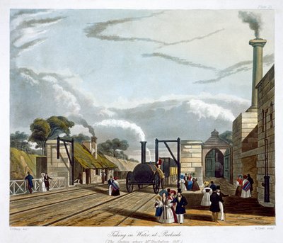 „Prin apă la Parkside”, Liverpool și Manchester Railway, 1833 norvegiană av Henry Pyall