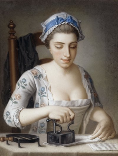 En hushjelp stryker, av Henry Robert Morland