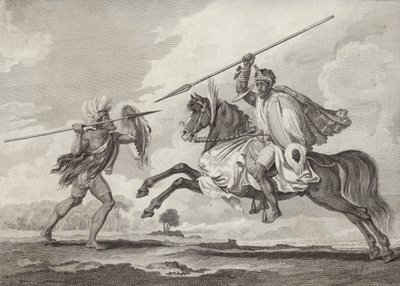 Fit Aurari Zogo angriper en fotsoldat, Etiopia av Henry Salt