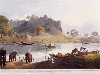 Ruinene av havnen ved Juanpore ved elven Goomtee, 1824 av Henry Salt