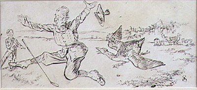 The Attacked Golfer, illustrasjon fra 