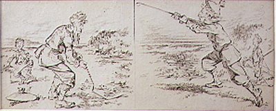 The Golfer Disturbed by a Windy Blast, illustrasjon fra 
