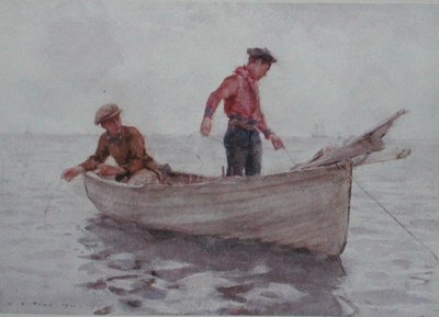 Gutter som fisker utenfor Newlyn av Henry Scott Tuke