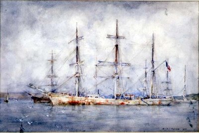 Skonnert ved Anker av Henry Scott Tuke