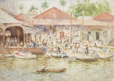 The Market, Belize, Britisk Honduras, 1924 av Henry Scott Tuke