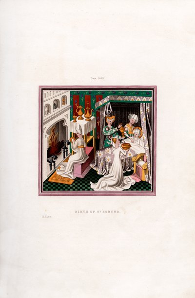 Fødsel av St Edmund, 1433, 1843. av Henry Shaw