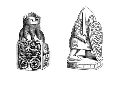 Sjakkmenn, 1100-tallet, 1843. av Henry Shaw