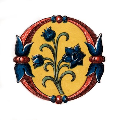 Opprinnelig bokstav O, sent på 1400-tallet, 1843. av Henry Shaw