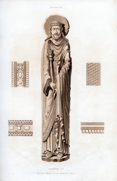Kong Clovis I, c1100, 1843. av Henry Shaw