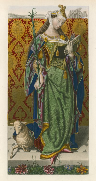Saint Agnes, ca 1520, fra et bilde av Lucas van Leyden av Henry Shaw