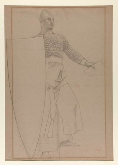 Uten tittel [Grafittstudie av veggdekorasjon i styrerommet i Prudential Life Insurance-bygningen i Newark, New Jersey av Henry Siddons Mowbray