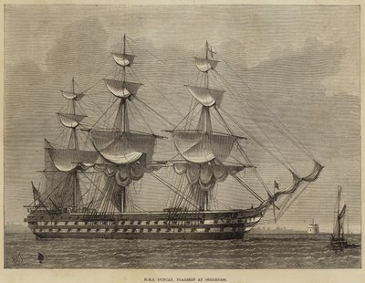 HMS Duncan, flaggskip på Sheerness av Henry Spernon Tozer