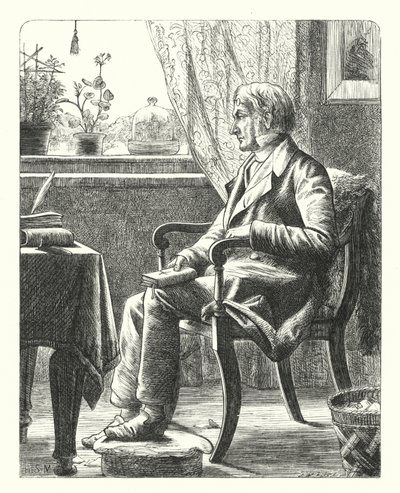 En far som leser Bibelen (gravering) av Henry Stacey (after) Marks