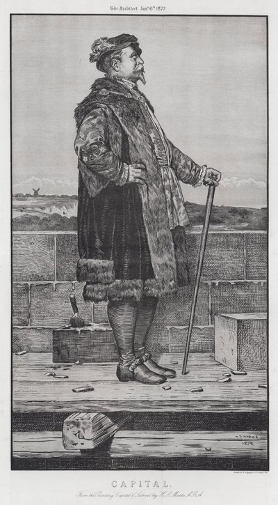 Kapital (gravering) av Henry Stacey (after) Marks