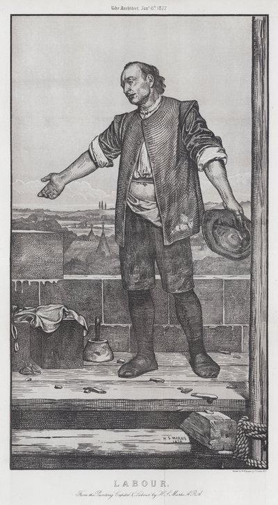 Arbeid (gravering) av Henry Stacey (after) Marks