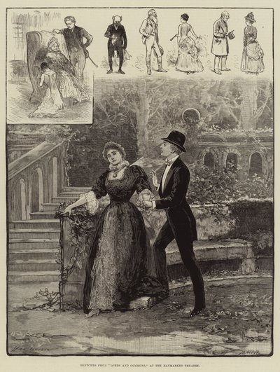 Skisser fra Lords and Commons, på Haymarket Theatre av Henry Stephen Ludlow