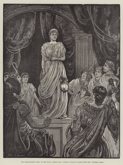 The Shakspearean Show i Royal Albert Hall, Tableau Vivant of Scene from the Winter's Tale av Henry Stephen Ludlow