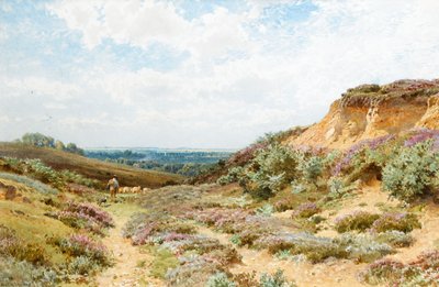 Heather on a Surrey Heath (wc på papir) av Henry Sutton Palmer