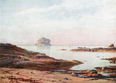 The Bass Rock – En rolig kveld (fargelitografi) av Henry Sutton Palmer