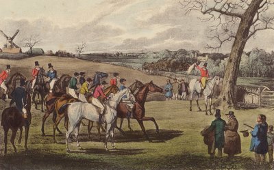 A Steeple-Chase (farge litho) av Henry Thomas (after) Alken