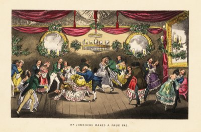 Dansere kolliderer under en vals på et flott ball i Paris av Henry Thomas (after) Alken