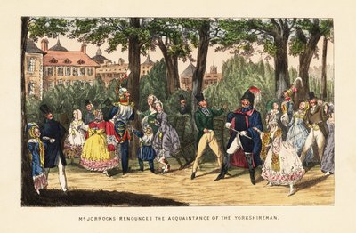Engelske turister som promenerer i Tuileries Garden, Paris av Henry Thomas (after) Alken