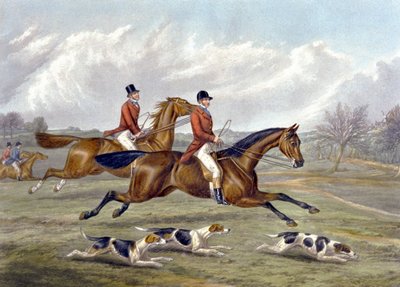 Full Cry, plate fra 'The Right and The Wrong Sort', i Fores Hunting Sketches, gravert av John Harris av Henry Thomas (after) Alken
