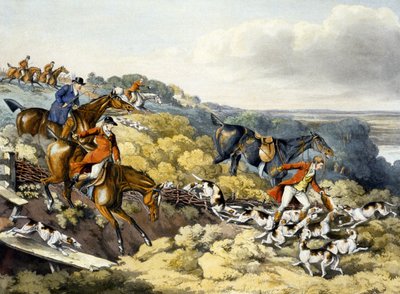 The Death, fra 'Foxhunting', gravert av Thomas Sutherland (1785-1838) (farge litho) av Henry Thomas (after) Alken