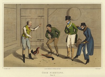 Hanekamp (chromolitho) av Henry Thomas Alken
