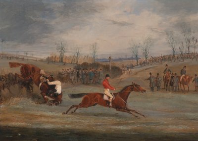 Scener fra en hindring: Nær målgang, ca. 1845. av Henry Thomas Alken