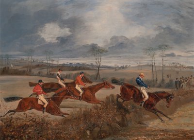 Scener fra en hinderløp: Tar en hekk, ca. 1845. av Henry Thomas Alken