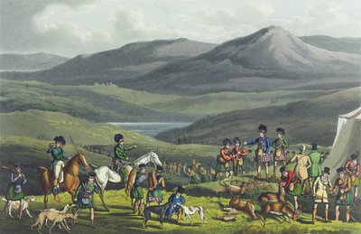 Sporting Meeting in the Highlands, aquatinted av I. Clark, pub. av Thomas McLean, 1820, (akvatint) av Henry Thomas Alken