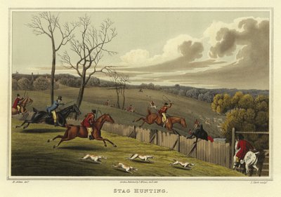 Hjortejakt (chromolitho) av Henry Thomas Alken