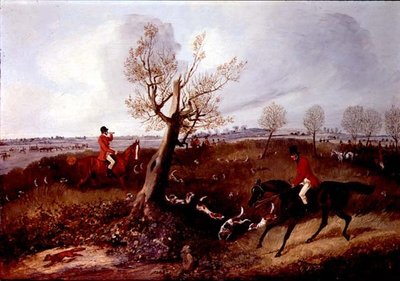 Se Halloo (en av et sett på fire) (olje på lerret) av Henry Thomas Alken