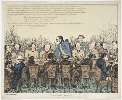 A Scientific Annual, 1837 (farget etsning) av Henry Thomas after De La Beche