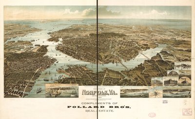 Panorama over Norfolk og omegn 1892. av Henry Wellge