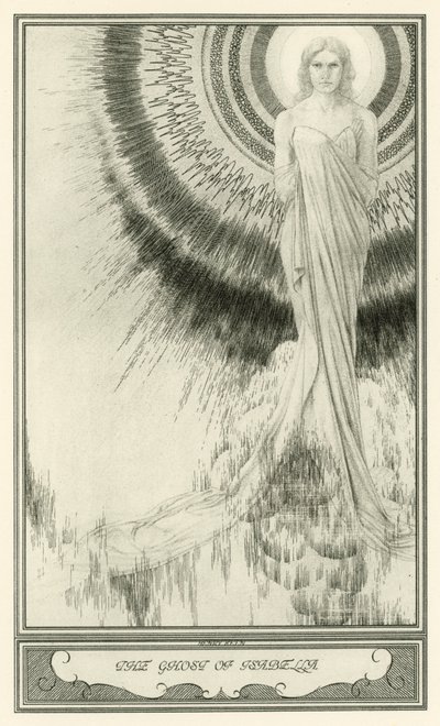 The White Devil av John Webster: The Ghost of Isabella (litho) av Henry Weston Keen