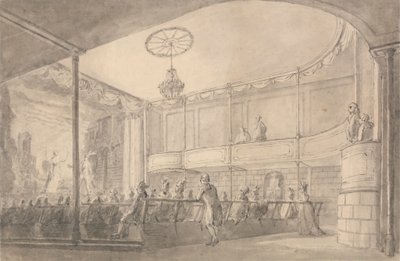 Interiør i Brandenburg House Theatre, Hammersmith av Henry Wigstead