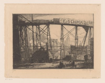 Utsikt over New York fra et verksted av Henry Wilfrid Deville (signed by artist)