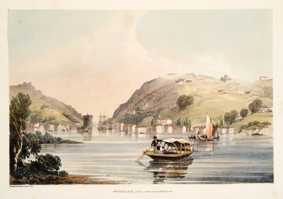 Posisjon av Lord John Hay, ved Passages, fra Skisser av natur i de baskiske provinsene i Spania, med et utvalg av nasjonal musikk ?, pub. 1838 (håndfarget gravering) av Henry Wilkinson