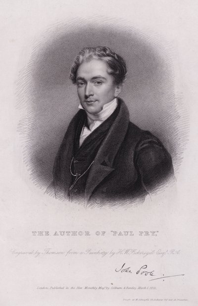 John Poole , engelsk dramatiker, forfatter av Paul Pry (gravering) av Henry William (after) Pickersgill