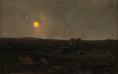Fullmåne, Picardie (olje på papir) av Henry William Banks Davis