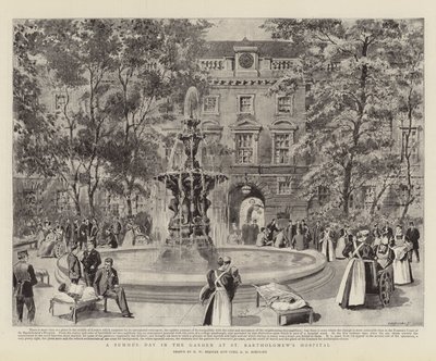 En sommerdag i hagen på St Bartholomew's Hospital av Henry William Brewer
