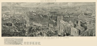 Et fugleperspektiv av vestenden av London av Henry William Brewer