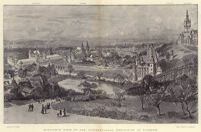 Fugleperspektiv av den internasjonale utstillingen i Glasgow av Henry William Brewer
