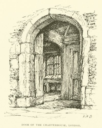 Door of the Charterhouse, London (gravering) av Henry William Brewer