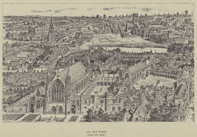 Ely Place, fra vest av Henry William Brewer