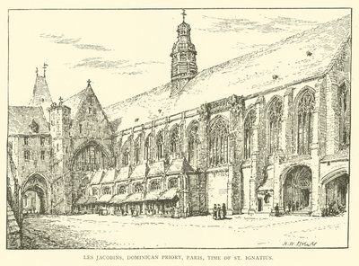 Les Jacobins, Dominican Priory, Paris, tiden for St Ignatius (gravering) av Henry William Brewer
