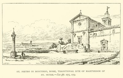 St Pietro i Montorio, Roma, tradisjonelt sted for St. Peters martyrdom (gravering) av Henry William Brewer